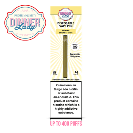 Bubblegum Ice - Dinner Lady Disposable Vape Pen in Ireland